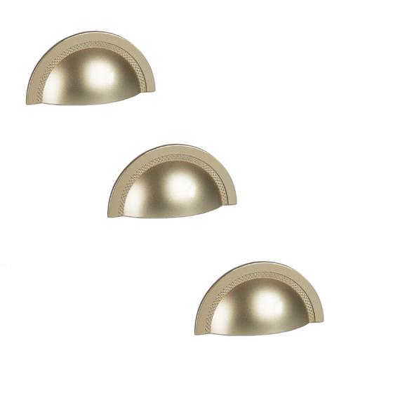 Imagem de Kit 3 puxador shell zen 64mm dourado (dourado fosco) zp4318.955