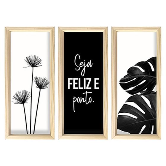 Imagem de Kit 3 Quadrinhos Decorativo Para Quarto 10x25cm Hugart