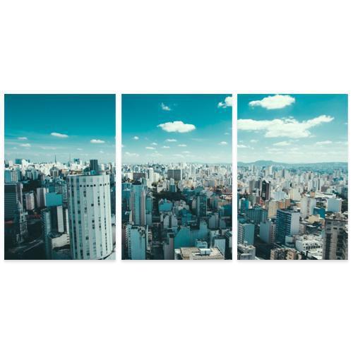 Imagem de Kit 3 Quadros Cidade São Paulo Mosaico - Midiapoparte