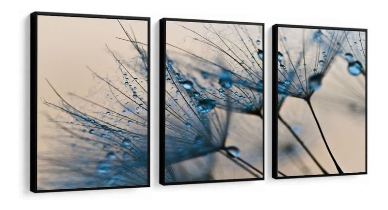 Imagem de Kit 3 Quadros Decorativos Abstratos Modernos Para Sala Com Moldura 60x40 Vinil