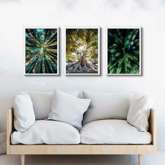 Imagem de Kit 3 Quadros Decorativos Natureza- Árvores 45x34cm