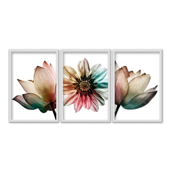 Imagem de Kit 3 Quadros Flor Tulipa Folha Decoração Sala Quarto A2