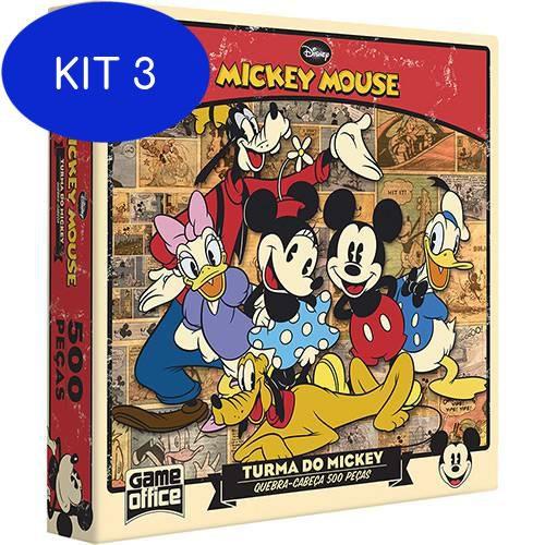 Kit 3 Quebra cabeça Mickey Mouse com 500 peças - Disney - Toyster ...