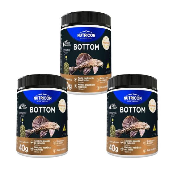 Imagem de Kit 3 Ração Nutricon Bottom Fish Habitantes De Fundo - 40G