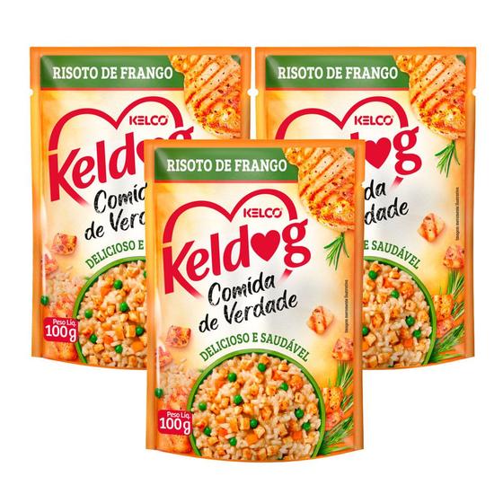 Imagem de Kit 3 Ração para Cães Keldog Risoto de Frango Sachê 100g