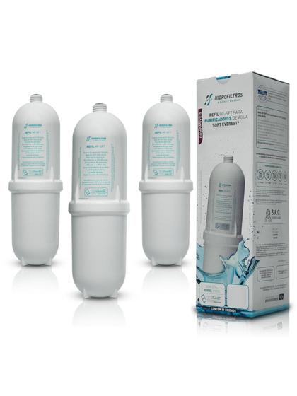 Imagem de Kit 3 Refil Hidrofiltros Compatível Soft Everest Start Slim