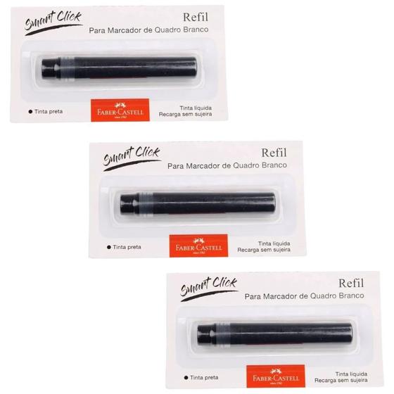 Imagem de Kit 3 Refil para Marcador de Quadro Branco Recarregável Smart Click Faber-Castell