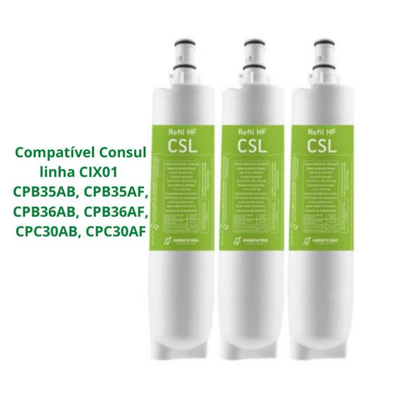 Imagem de Kit 3 Refis Compatíveis Filtro Consul  CIX01 CPB35AB-CPB35AF-CPB36AB-CPB36AF-CPC30AB-CPC30AF - CSL