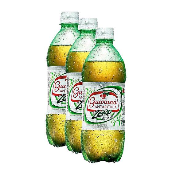 Kit 3 Refrigerante Guaraná Antarctica Zero 600ml Menor preço em Kit 3 Refrigerante Guaraná Antarctica Zero 600ml