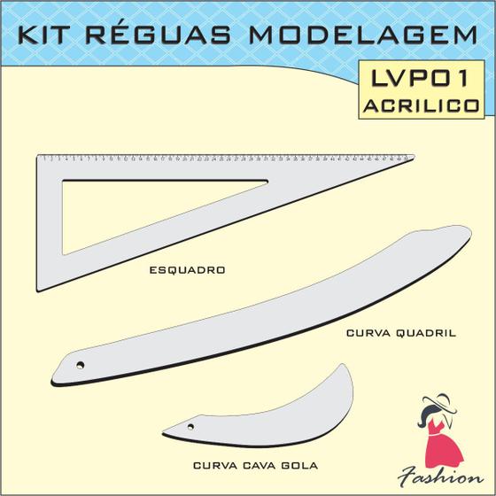 Imagem de Kit 3 Réguas Modelagem Acrilico Patchwork Scrapbook Fenix