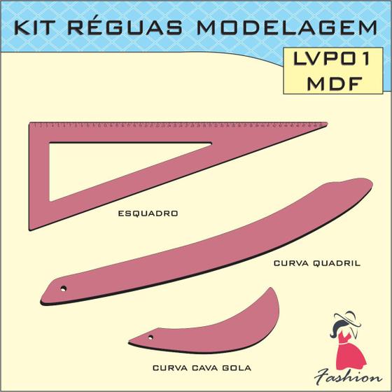 Imagem de Kit 3 Réguas Modelagem Mdf Madeira Patchwork Scrapbook Fenix