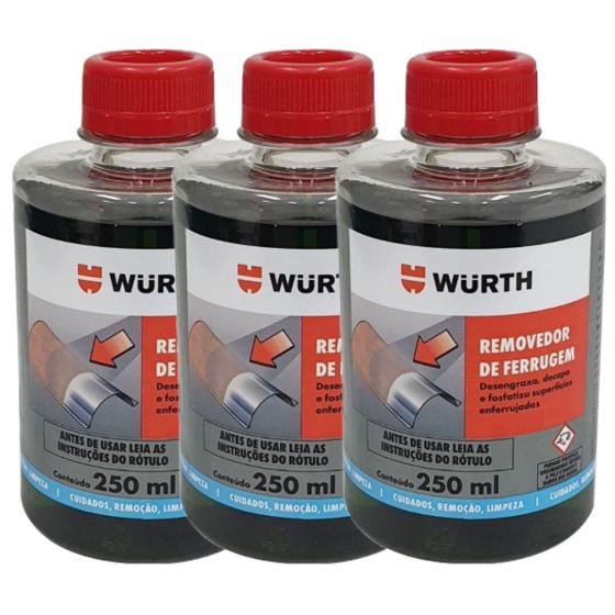 Kit 3 Removedor de Ferrugem Wurth - 250ml Menor preço em Kit 3 Removedor de Ferrugem Wurth - 250ml