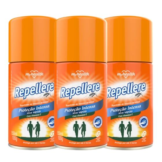 Imagem de Kit 3 Repelente Insetos Aerossol 150Ml Repellere - My Health