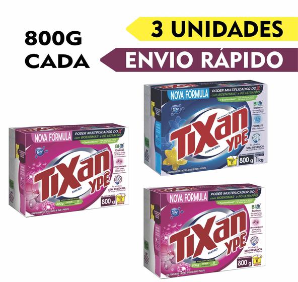 Imagem de Kit 3 Sabão Em Pó Tixan 800g Original