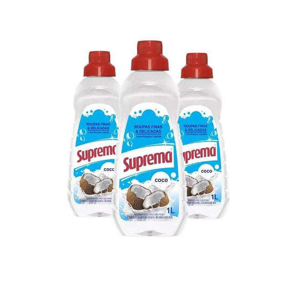 Imagem de Kit 3 Sabão Lava Roupas Concentrado Coco Suprema 1L