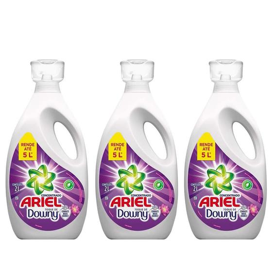 Imagem de Kit 3 Sabão Líquido Ariel Concentrado Com Toque de Downy 2L