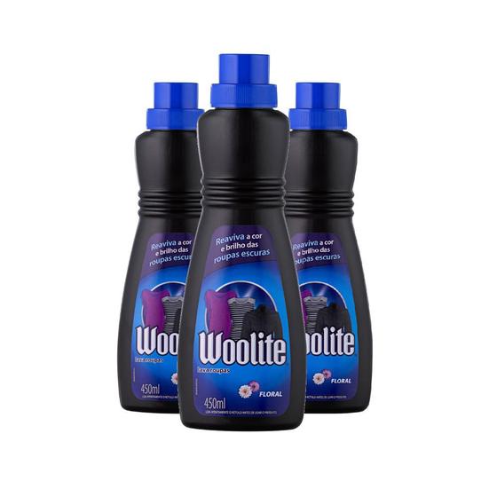 Kit 3 Sabão líquido Woolite Roupas Escuras Floral 450ml Menor preço em Kit 3 Sabão líquido Woolite Roupas Escuras Floral 450ml