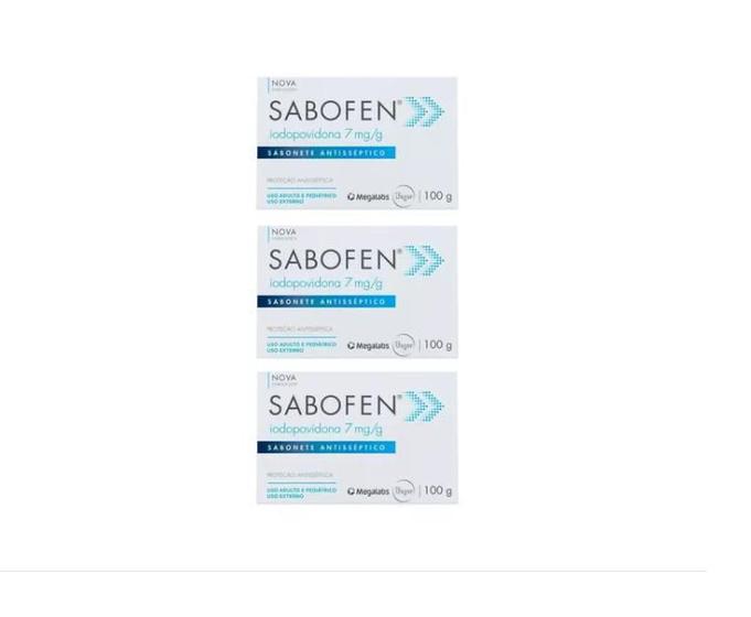 Imagem de Kit 3 Sabonete Antisséptico Sabofen 100g - Megalabs