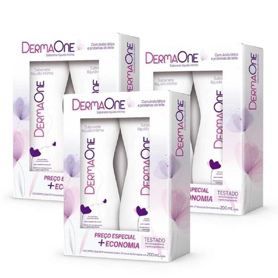 Imagem de Kit 3 Sabonete Líquido Íntimo Dermaone 200ml Com 2UN - Cimed