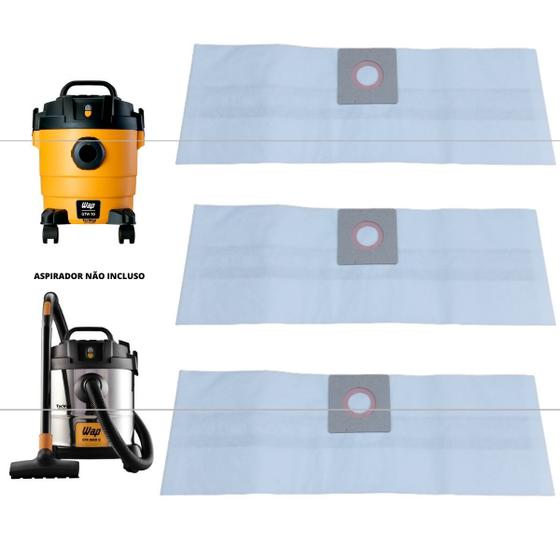 Kit 3 Sacos Descartável Para Aspirador Wap Gtw 10 Gtw inox12 Biovac 10 Menor preço em Kit 3 Sacos Descartável Para Aspirador Wap Gtw 10 Gtw inox12 Biovac 10