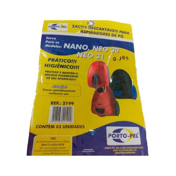 Imagem de Kit 3 Sacos Para Aspiradores de Pó Electrolux Nano
