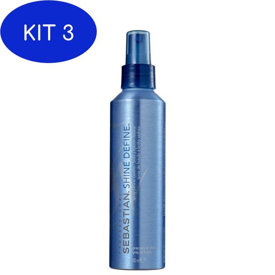 Imagem de Kit 3 Sebastian Professional Shine Define - Spray 200Ml