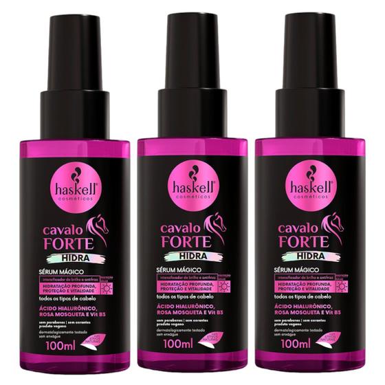 Imagem de kit 3 Sérum Mágico Haskell Cavalo Forte Hidra Proteção e Vitalidade 100 ML