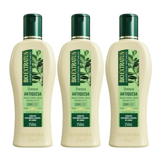 Imagem de kit 3 Shampoo Antiqueda Jaborandi 250 ml Bio Extratus