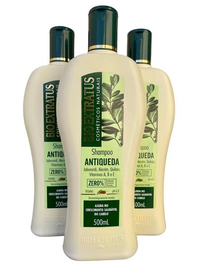 Imagem de kit 3 Shampoo  Antiqueda Jaborandi 500 ml Bio Extratus