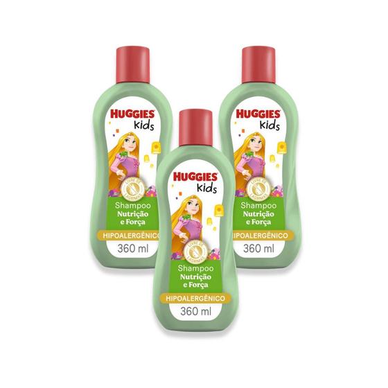 Imagem de Kit 3 - Shampoo Huggies Kids Nutrição e Força Enrolados 360 ml