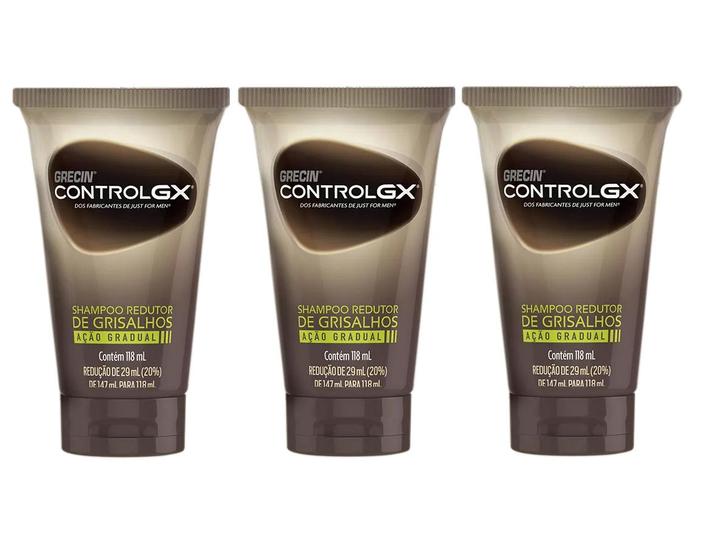 Imagem de Kit 3 Shampoo Redutor de Grisalhos Grecin Control Gx