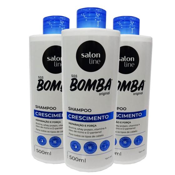 Imagem de Kit 3 Shampoos 500ml Sos Bomba De Vitaminas Salon Line
