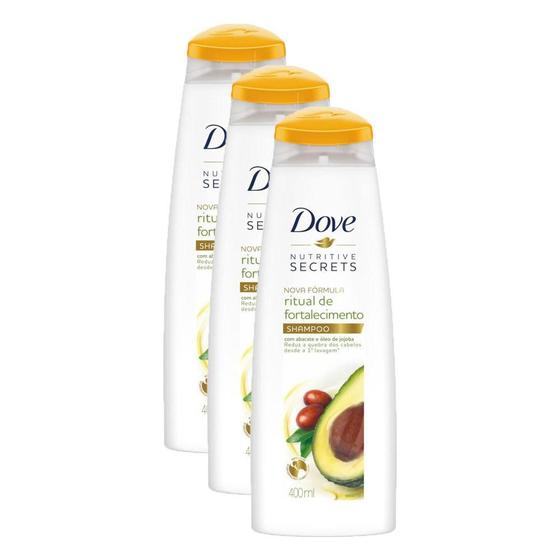 Kit 3 Shampoos Dove Nutritive Secrets Ritual de Fortalecimento 400ml ...