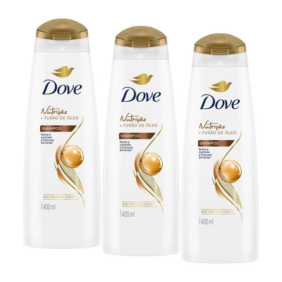 Imagem de Kit 3 Shampoos Dove Óleo Nutrição 400ml cada