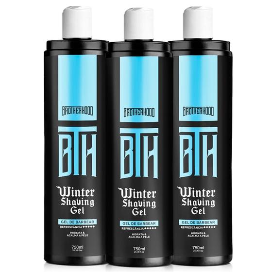 Imagem de Kit 3 Shaving Gel de Barbear Winter 750ml Brotherhood