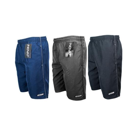Imagem de Kit 3 Short Bermuda Tactel Tamanho Grande Elástico Cordão Extra Plus Size Masculino Comprido Viés