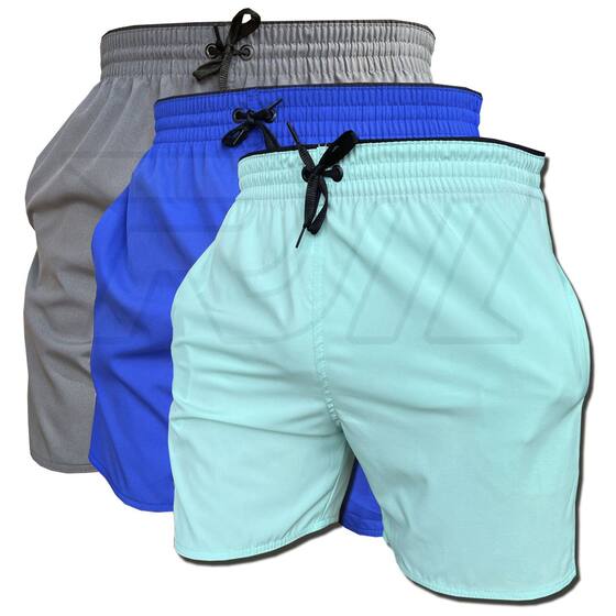 Kit 3 Short de Elastano Dry fit Bermuda de Praia Piscina e Academia