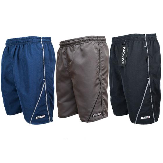 Imagem de Kit 3 Short Tactel Masculino Extra Plus Size Bolsos Academia Treino Praia Piscina Verão