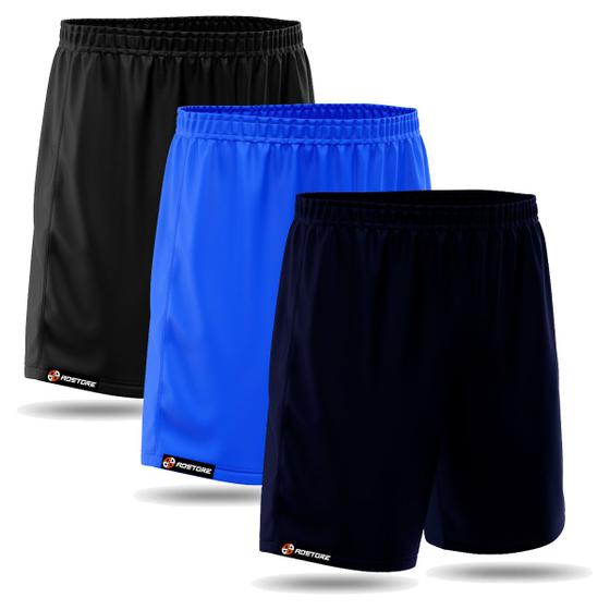 Imagem de Kit 3 Shorts Bermuda Academia Masculina Praia Treino Corrida Training