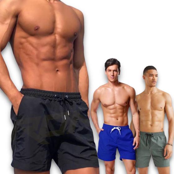 Imagem de Kit 3 Shorts Bermudas Masculina Academia Treino Corrida TACTEL GROSSO ELITE 502