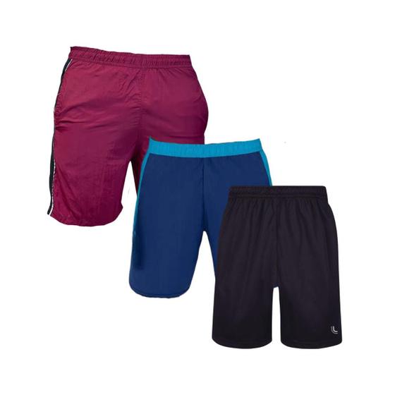 Imagem de Kit 3 Shorts Lupo Esportivo Corrida Atacado Vôlei Funcional Academia Tênis Futebol Pedal Yoga