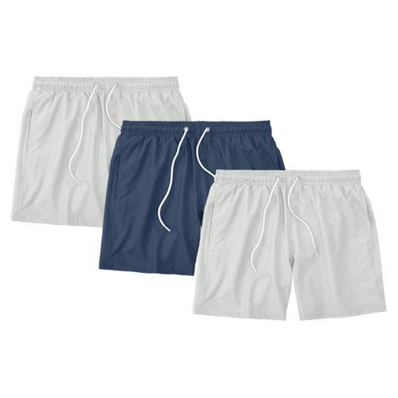 Imagem de Kit 3 Shorts Masculino Bermuda Mauricinho Liso Tactel