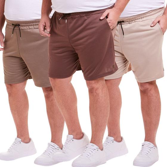 Imagem de KIT 3 Shorts Moletinho Plus Size Masculino