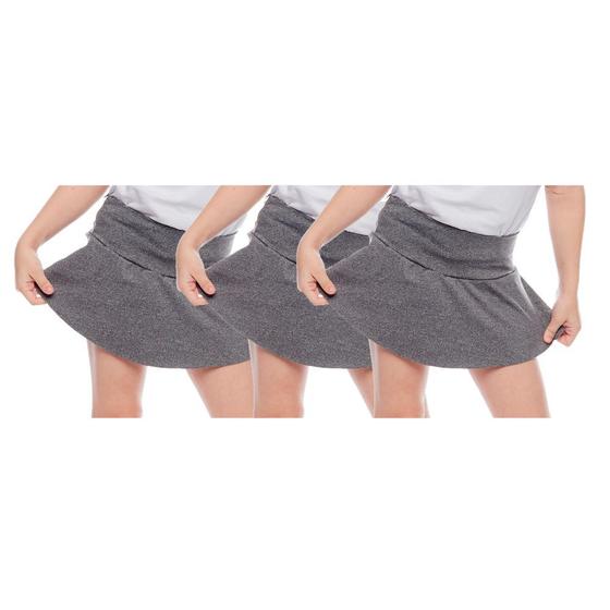 Imagem de Kit 3 shorts saia infantil juvenil menina cintura alta básico liso uniforme dia a dia passeio