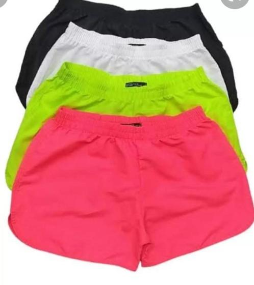 Imagem de Kit 3 Shorts Tactel Feminino Plus Size Tamanho Extra Grande Diversas Cores