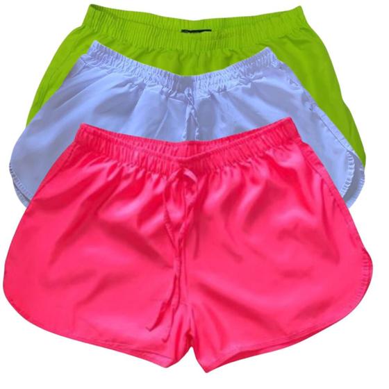 Imagem de Kit 3 Shorts Tactel Plus Size de Academia Veste Super Bem Tamanho Grande