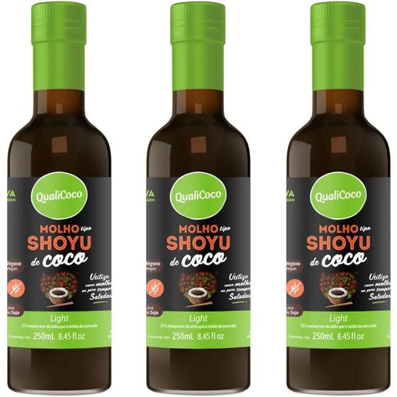 Imagem de Kit 3 Shoyu De Coco QualiCoco 250ml