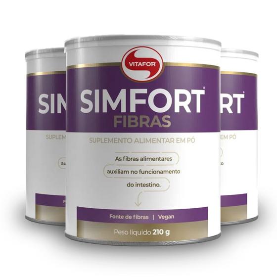 Imagem de Kit 3 Simfort fibras Vitafor 210g