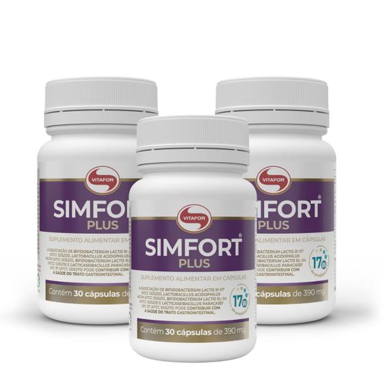 Imagem de Kit 3 Simfort Plus Probiótico Alta Concentração Vitafor 30 Caps