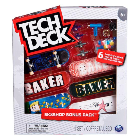 Kit 3 Skate de Dedo com Acessórios Coleção Baker Tech Deck Sunny